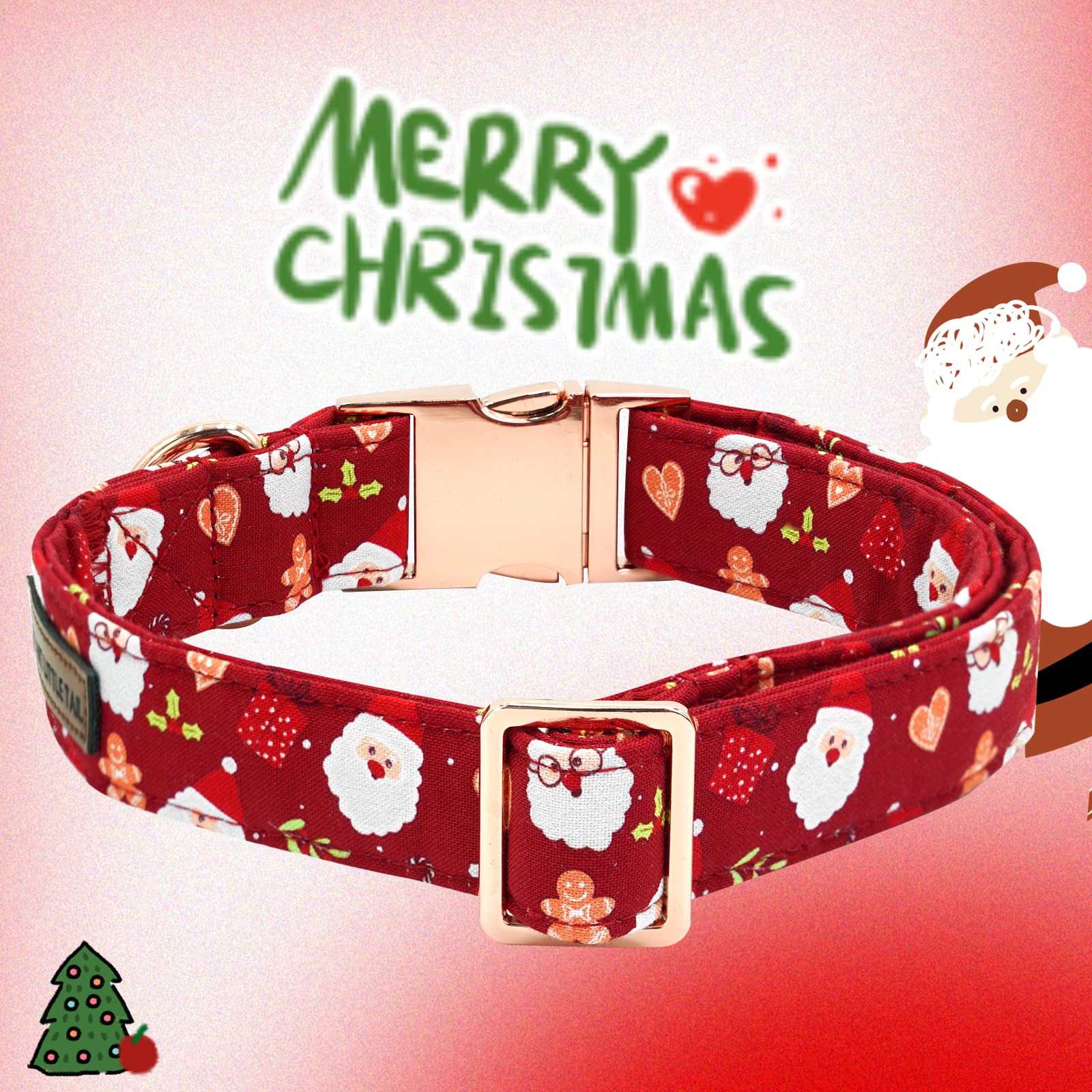 Elegant little tail bow closeup on red collar highlighting elastic bow attachment.