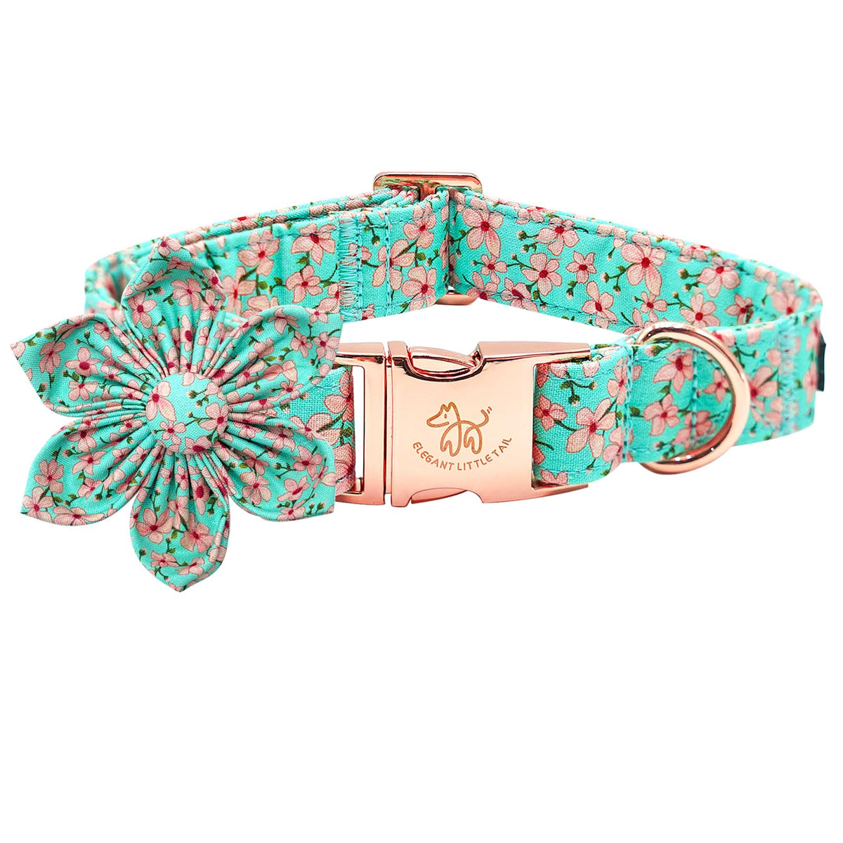 Elegant little tail dog collar with floral detail for stylish daily wear