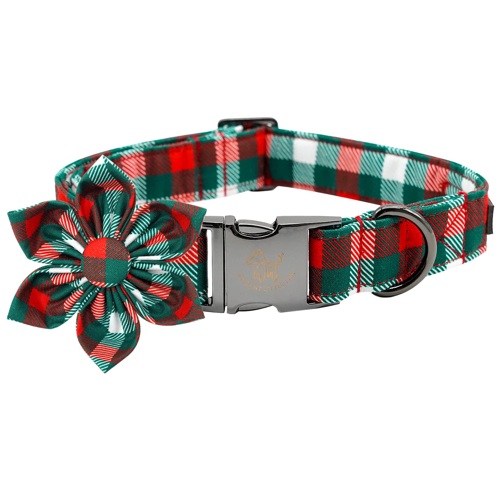 Elegant Little Tail flower dog collar with festive flower detail for holiday charm.