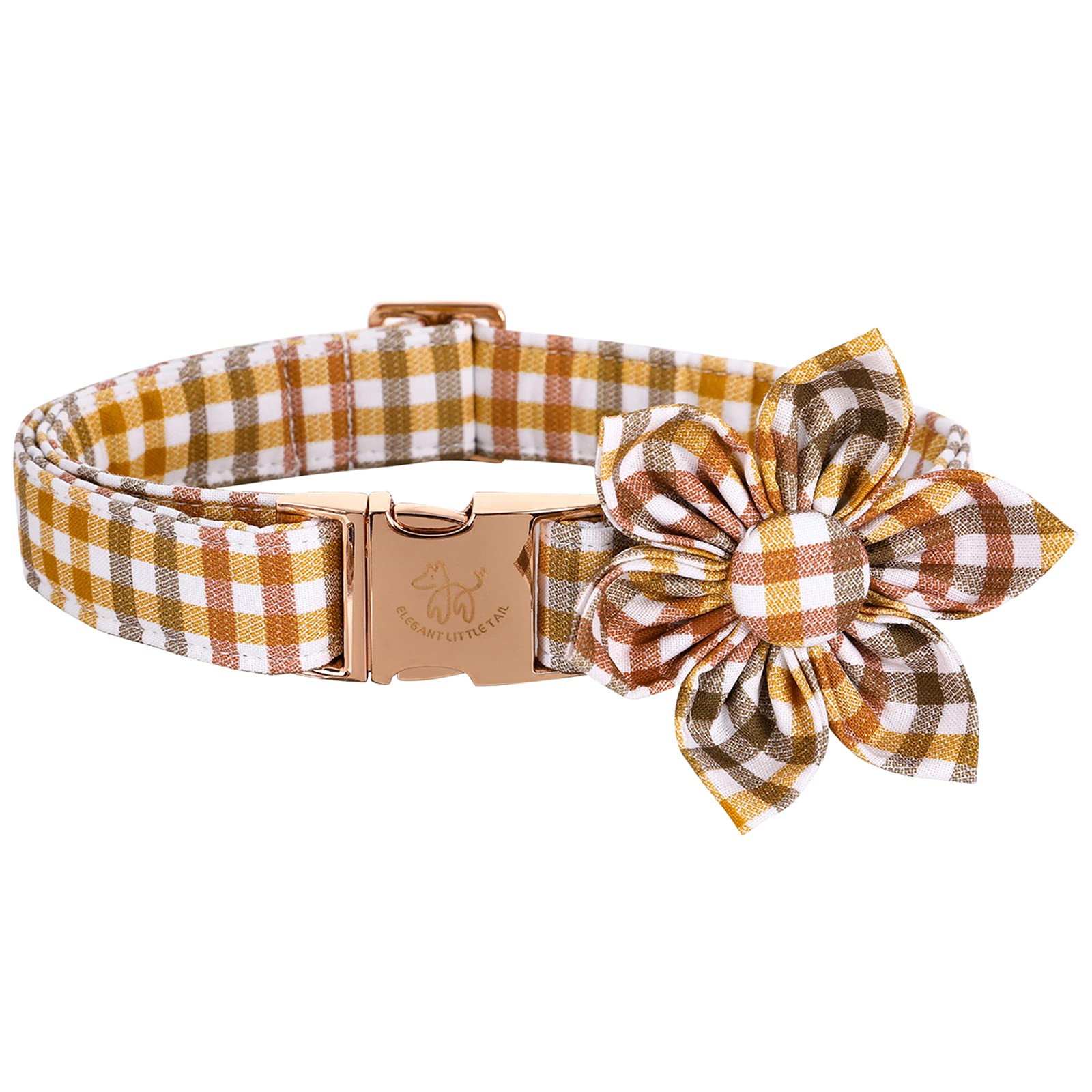 Elegant little tail Flower Dog Collar with removable flower for versatile styling.