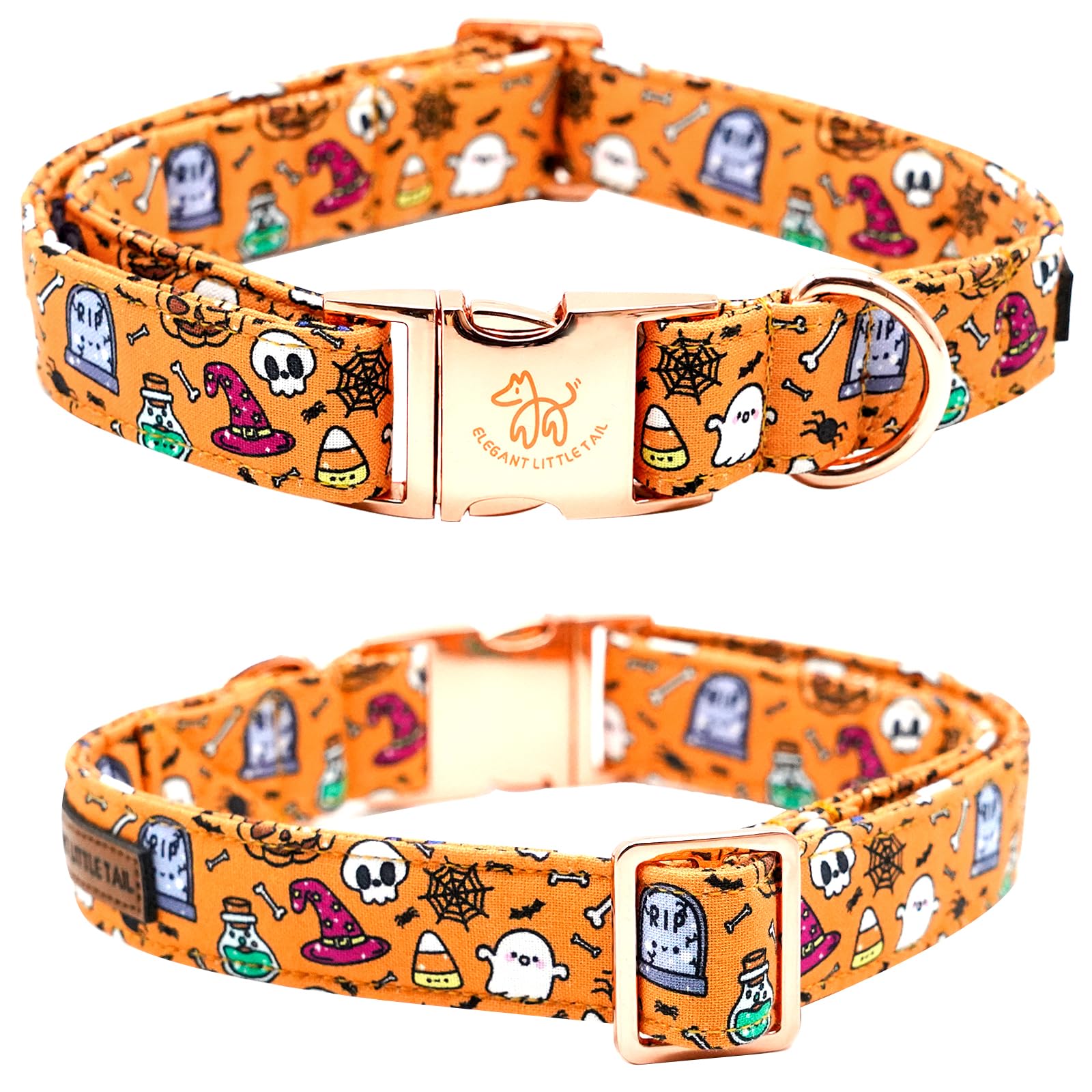 Elegant Little Tail Halloween collar with spider detail for seasonal flair
