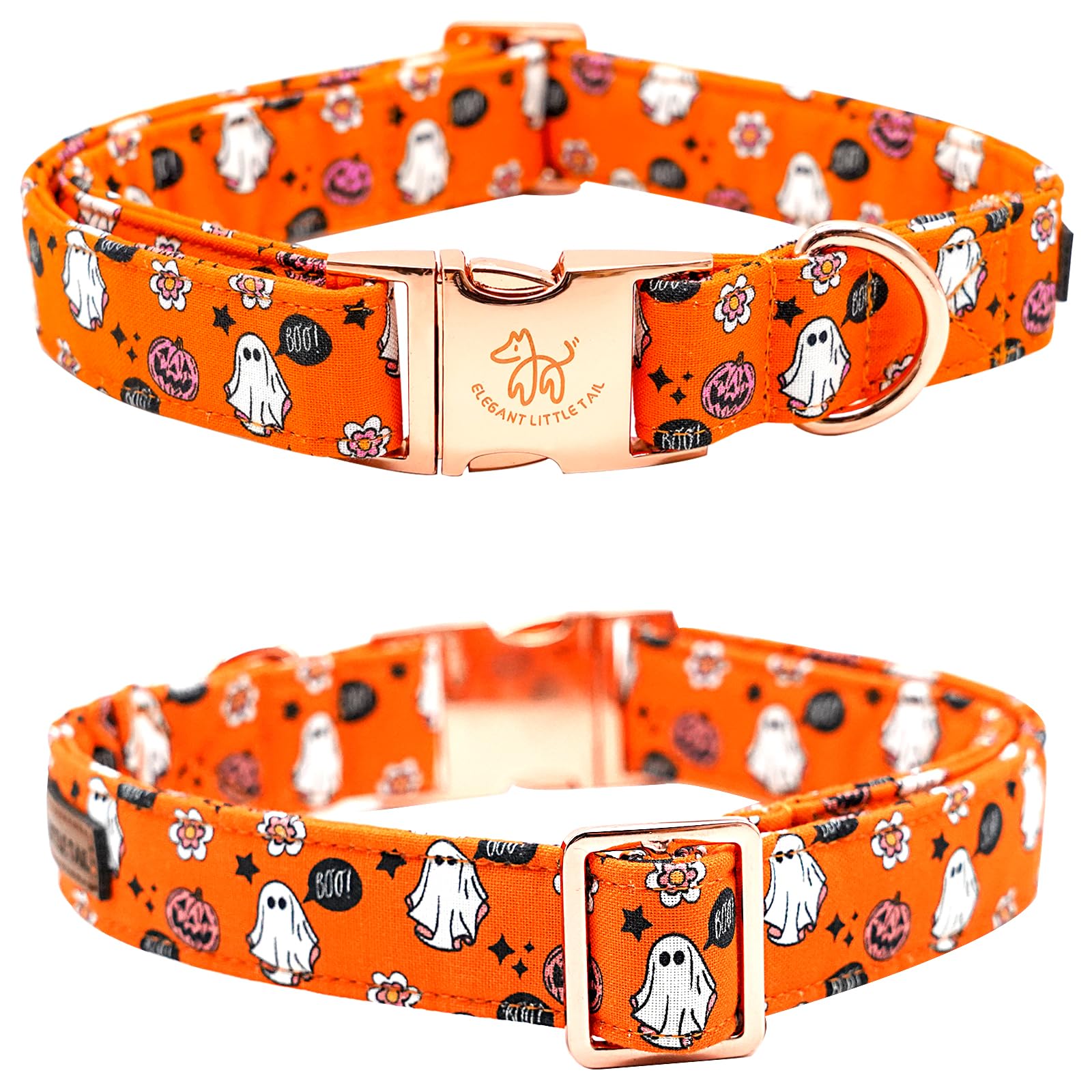 Elegant Little Tail Halloween dog collar flower decoration enhances cute moments during celebrations.