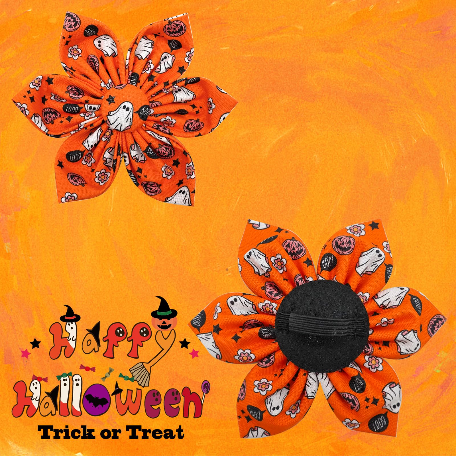 Elegant Little Tail Halloween collar with removable flower enables quick styling and comfort.
