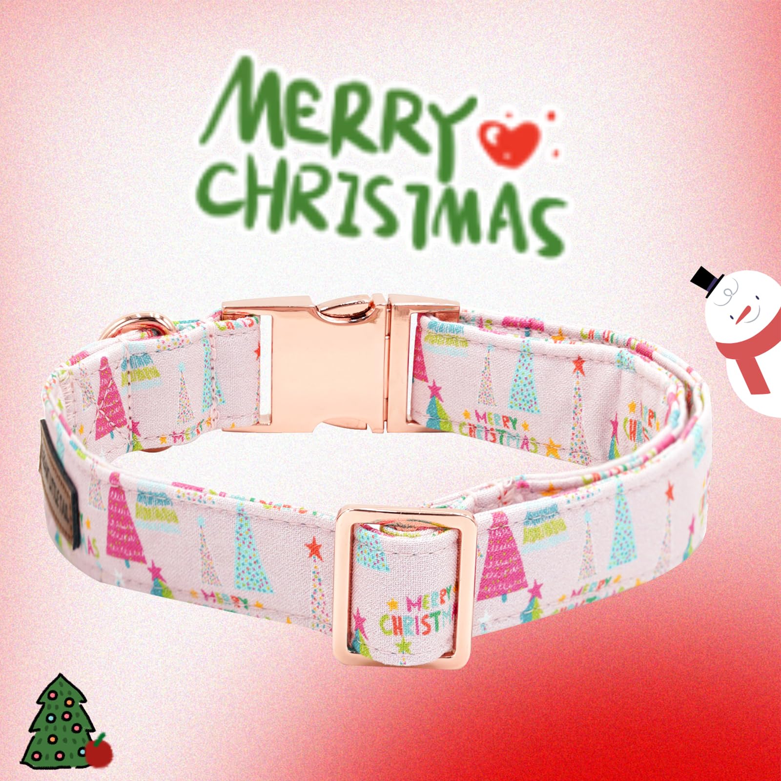 Elegant little tail pink metal buckle close-up on soft cotton collar