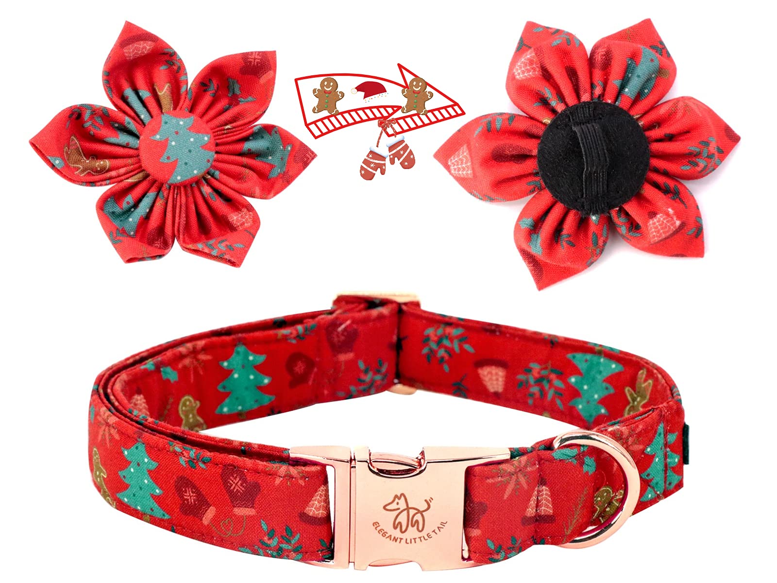Elegant Little Tail premium cotton dog collar offers skin safe, durable wear