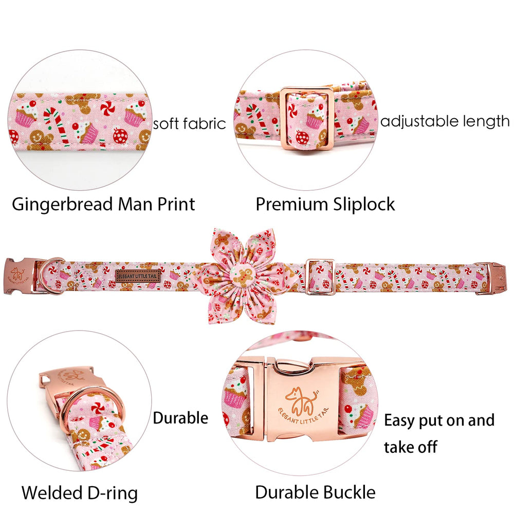 Elegant Little Tail removable flower back demonstrates elastic loop fit on most collars.