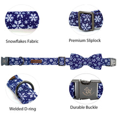 Elegant little tail snowflake bowtie detail on collar for festive wear
