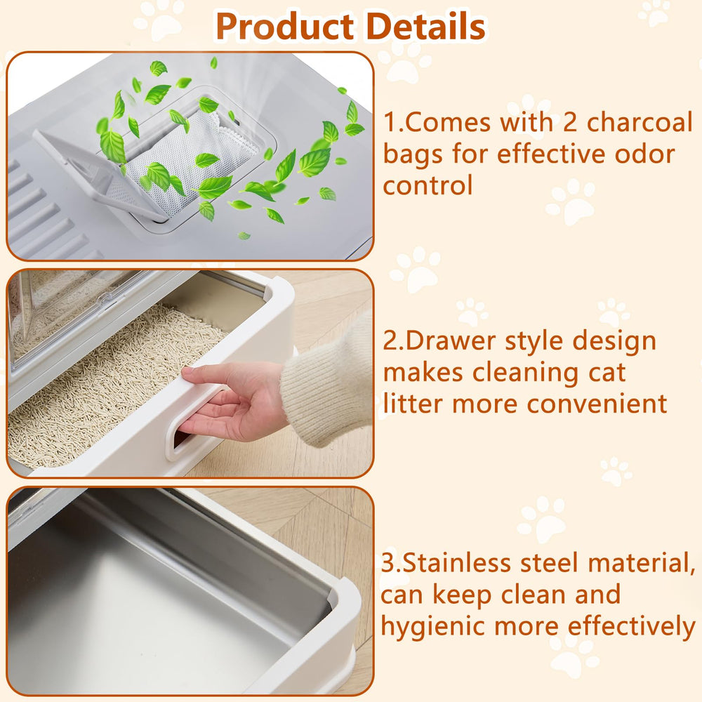 ELEGX bamboo-charcoal deodorizing compartment helps manage odors.