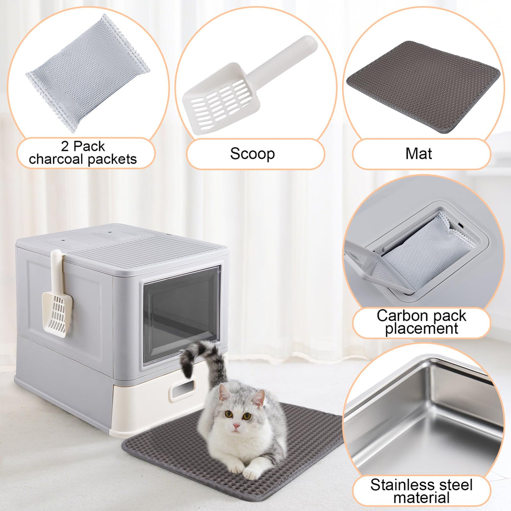 ELEGX drawer-cleaning-tray-and-spoon aids quick waste removal.