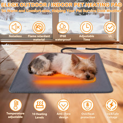 ELEGX pet heating pad features waterproof silicone envelope for easy cleanup