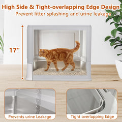 ELEGX XL cat litter box inside view shows roomy interior for large cats.