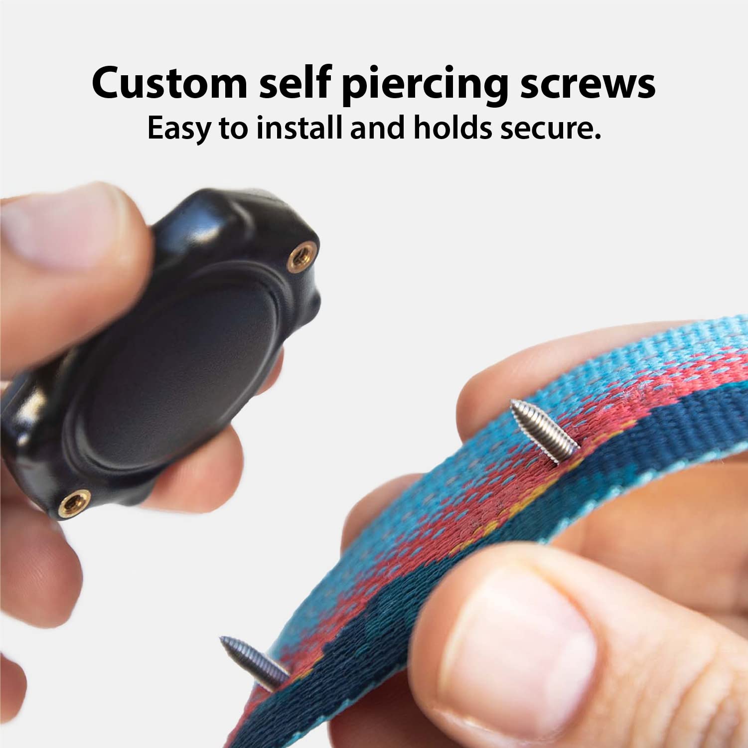 Elevation Lab TagVault AirTag dog collar mount on a variety of collars, universal fit for most widths.