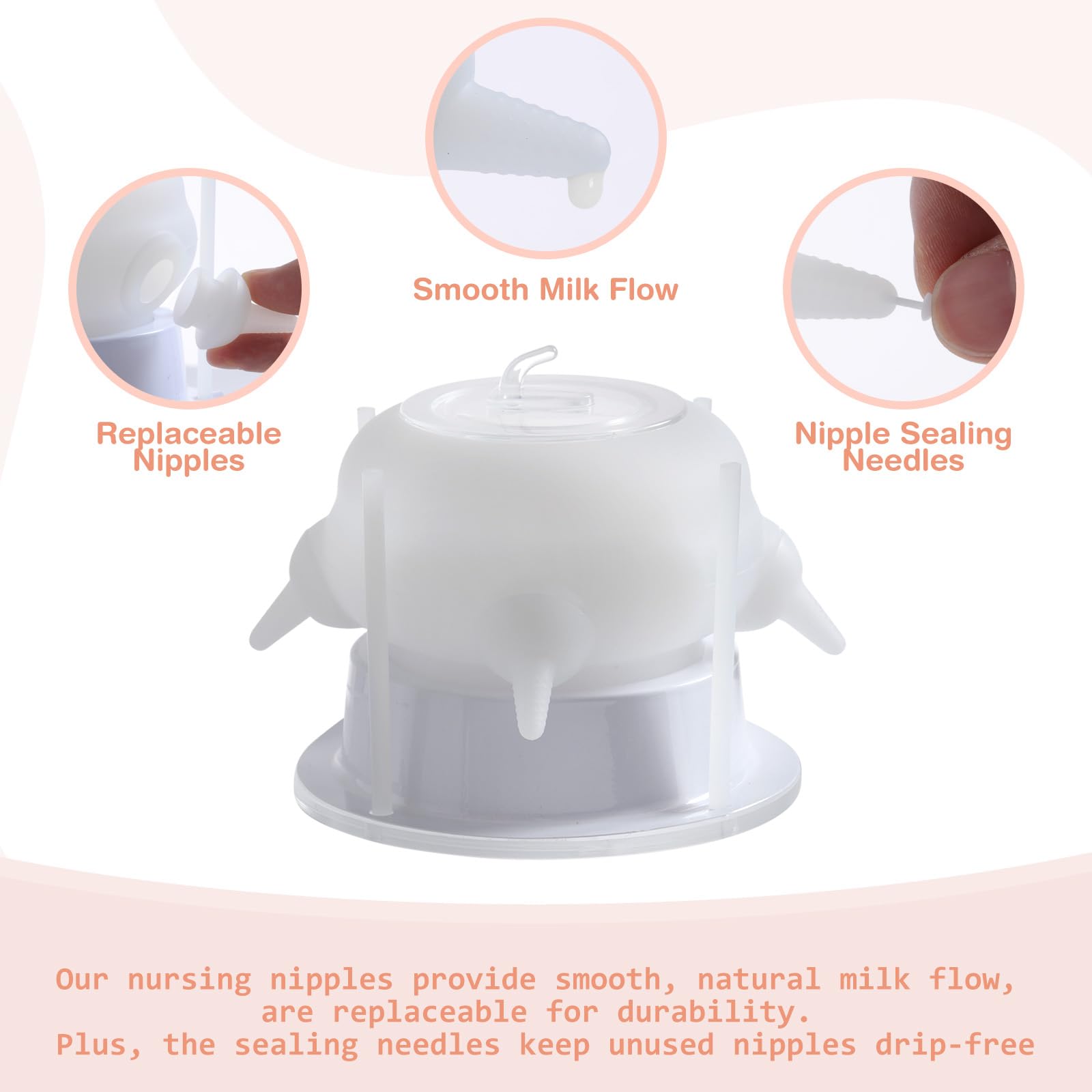 Elevonix nursing nipple 200ml capacity supports longer sessions.