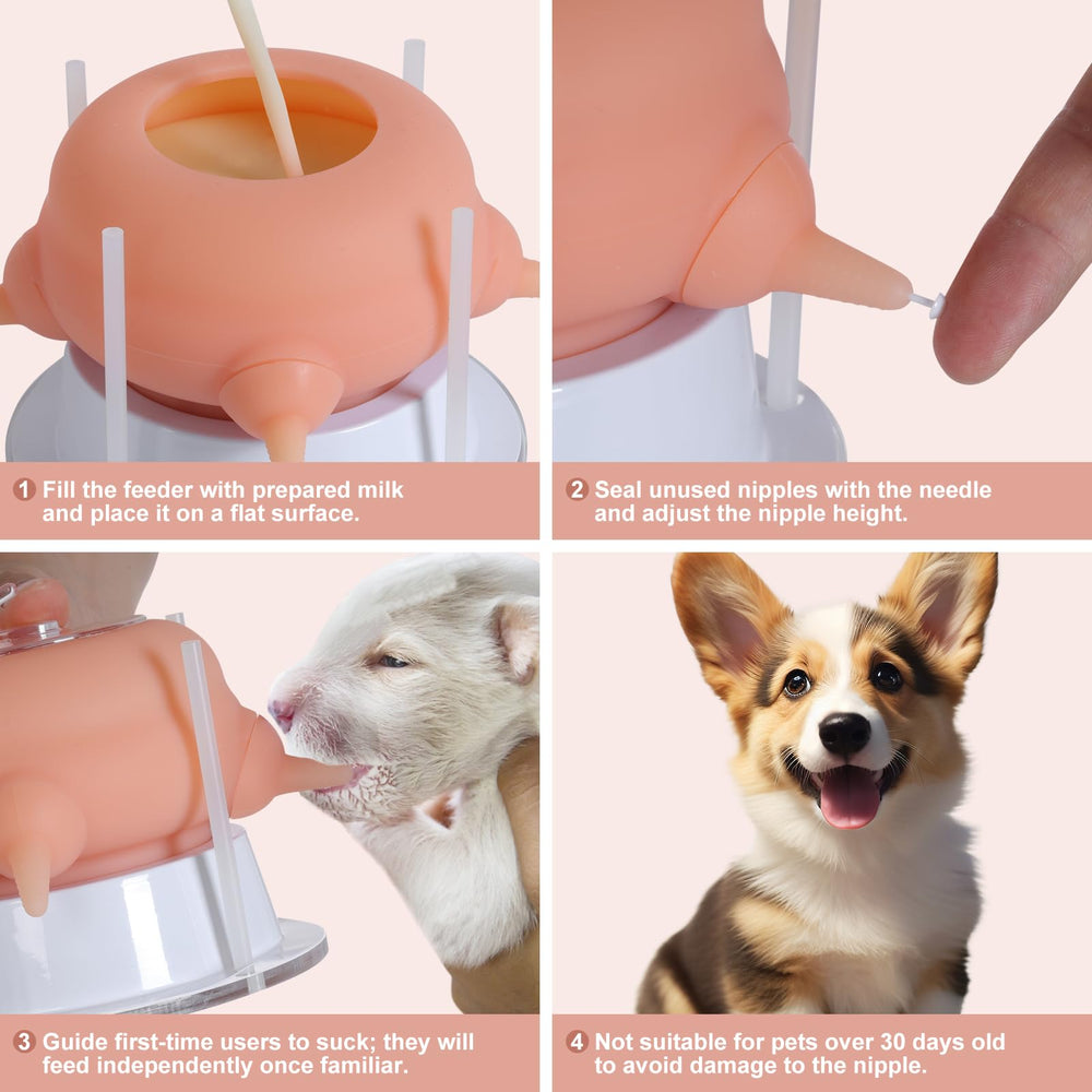 Elevonix Nursing Nipple Puppy Feeder 200ml capacity suits simultaneous sessions