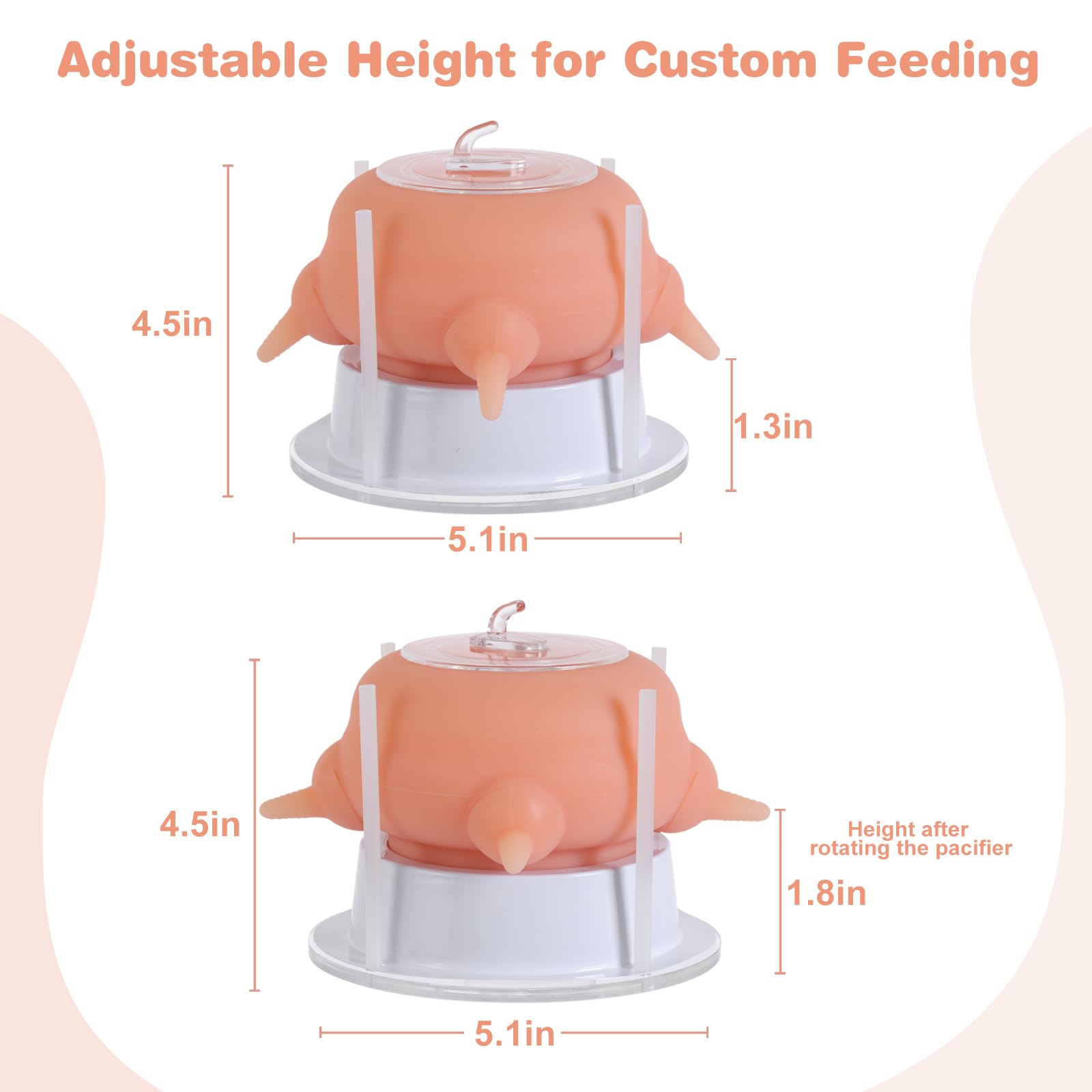 Elevonix Nursing Nipple Puppy Feeder natural nipple design mimics mother’s teat