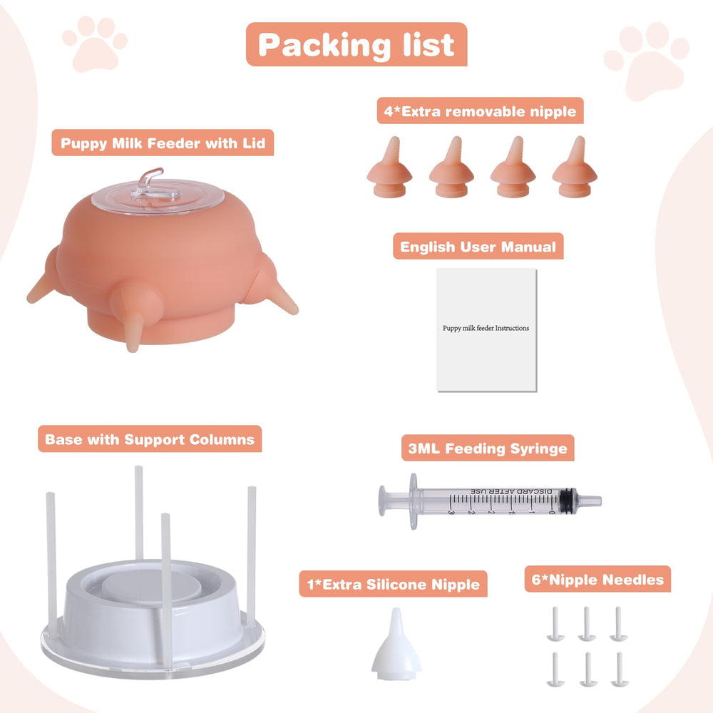 Elevonix Nursing Nipple Puppy Feeder includes 3ml syringe and spare nipple