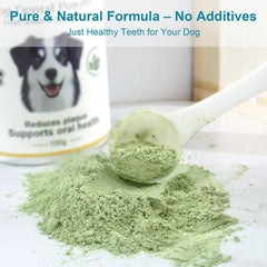 ELEVTC dog teeth powder dosing-scoop ready for effortless daily sprinkle.