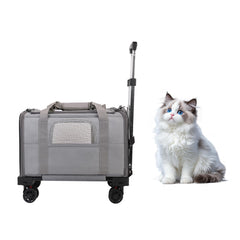 Elfpeth pet carrier with wheels foldable luggage for easy travel and storage.