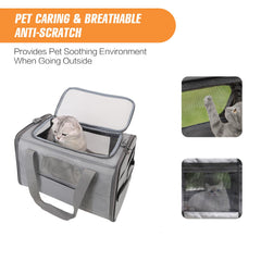 Elfpeth soft-side wheeled carrier interior offers roomy space for pets to move.