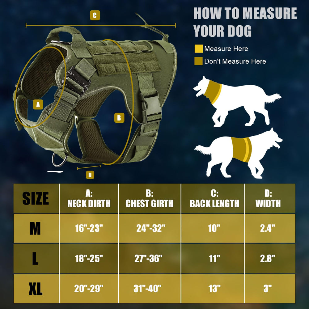 ELFTREE Tactical Dog Harness side Molle system for gear attachment.