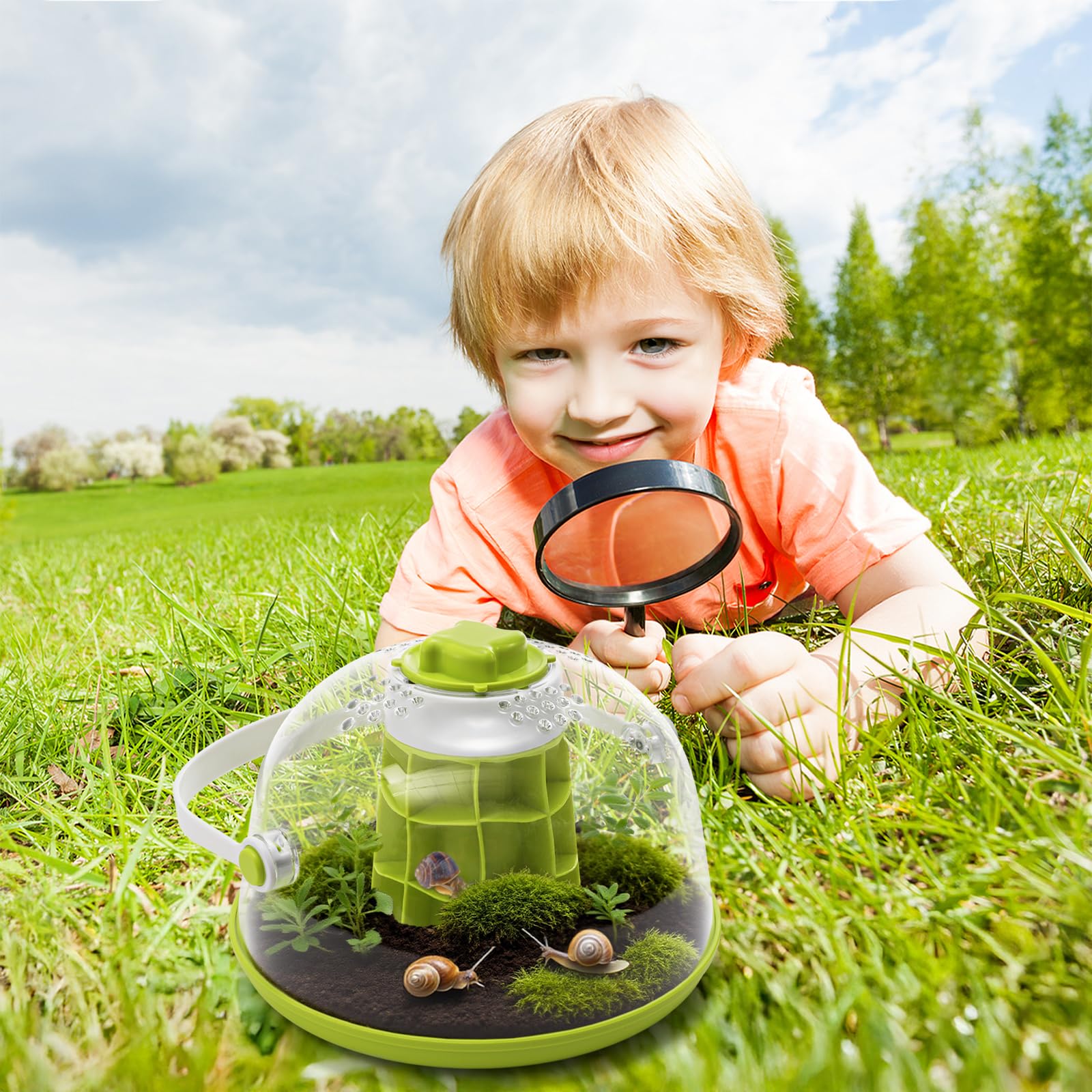 ELFULLY snail terrarium housing snails or beetles supports cozy housing for tiny creatures.