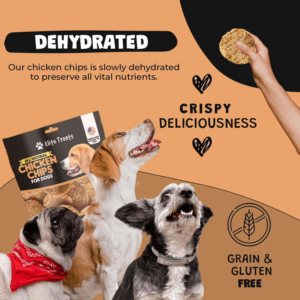 Elite Treats usa-made-chicken-chips highlighting USA production.