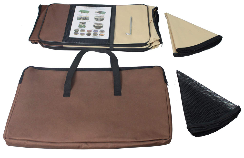 EliteField playpen front mesh doors with zipper locks for easy access and safety.