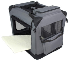 EliteField 3-Door Folding Soft Dog Crate front door with zipper lock enhances security during travel