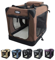 EliteField 3-Door Soft Dog Crate front door offers easy access and breathable space for pets.
