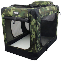 EliteField 3-Door Folding Soft Dog Crate set up quickly for hassle-free shelter.
