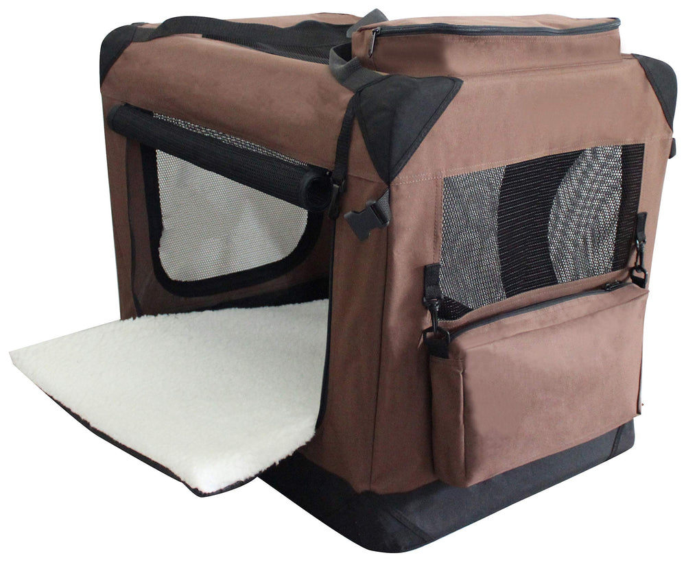 EliteField 3-Door Soft Dog Crate top doors allow sunlight and airflow for comfort.