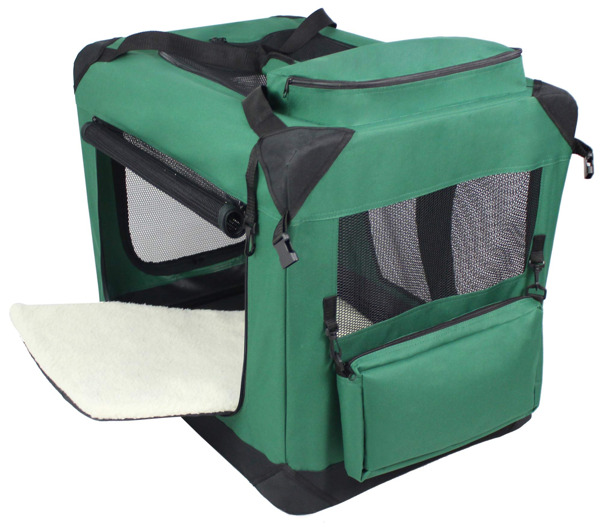 EliteField 3-Door Folding Soft Dog Crate top doors, easy access for feeding and ventilation
