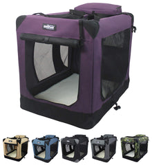 EliteField 3-Door Folding Soft Dog Crate top view for travel and home convenience.