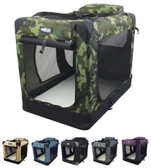 EliteField 3-Door Soft Crate set up for easy access and breathable comfort