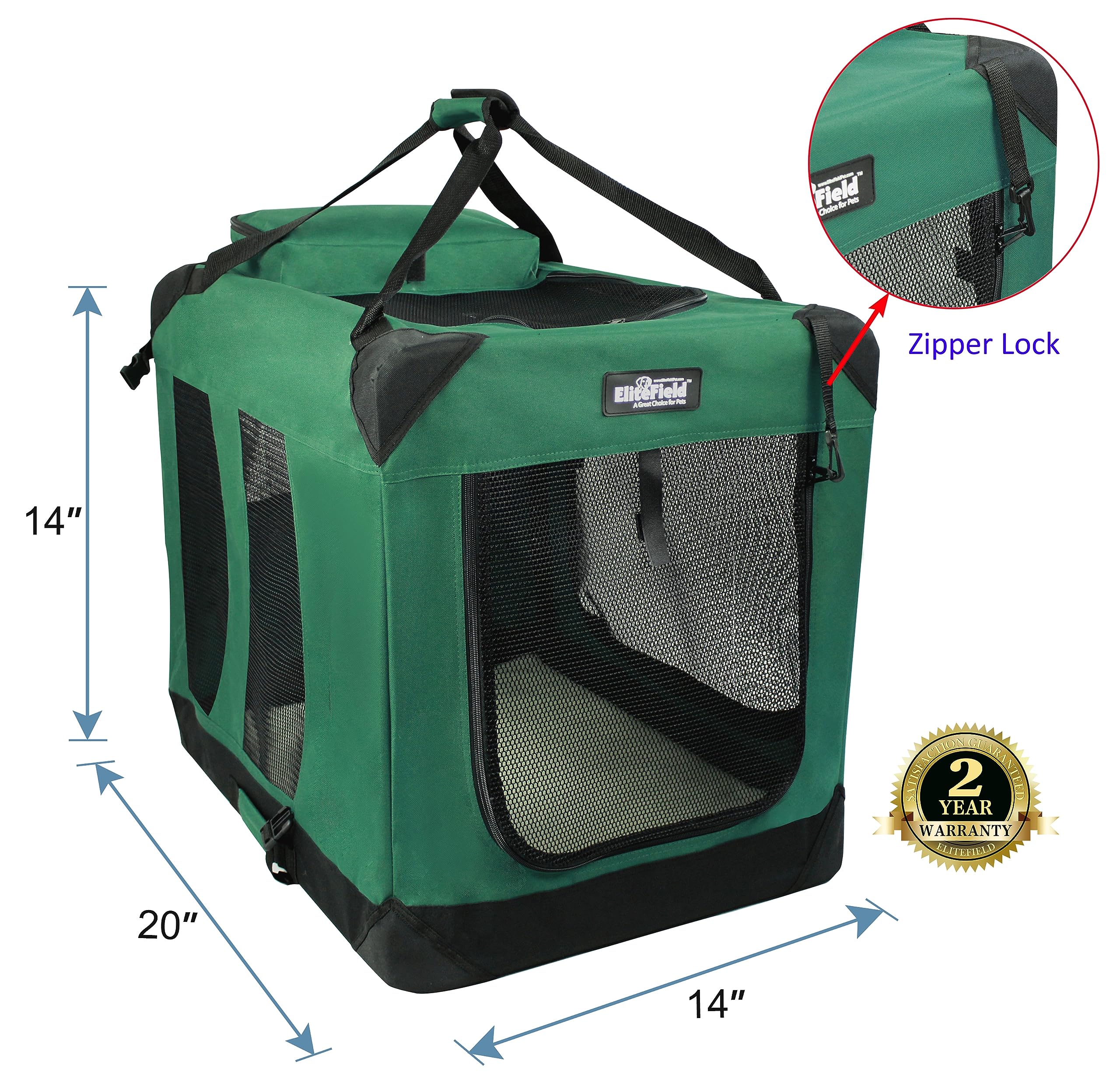 EliteField 3-door soft dog crate folded for ultra-compact storage.