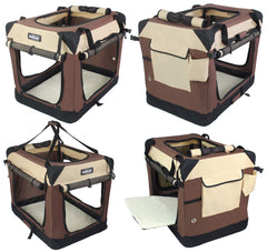 EliteField 4-Door Soft Crate curtains provide shade to reduce barking and stress