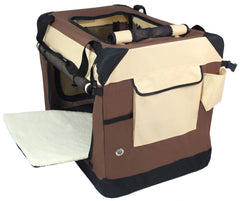 EliteField 4-Door soft dog crate side door zipper enables quick entry during travel