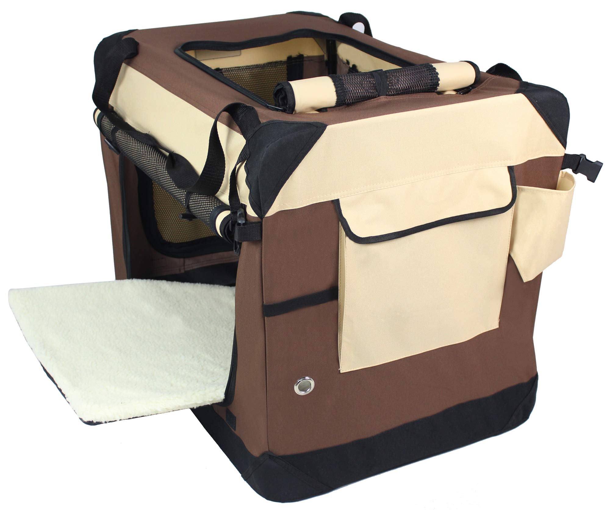 EliteField 4-door soft dog crate side doors open for easy access during travel.