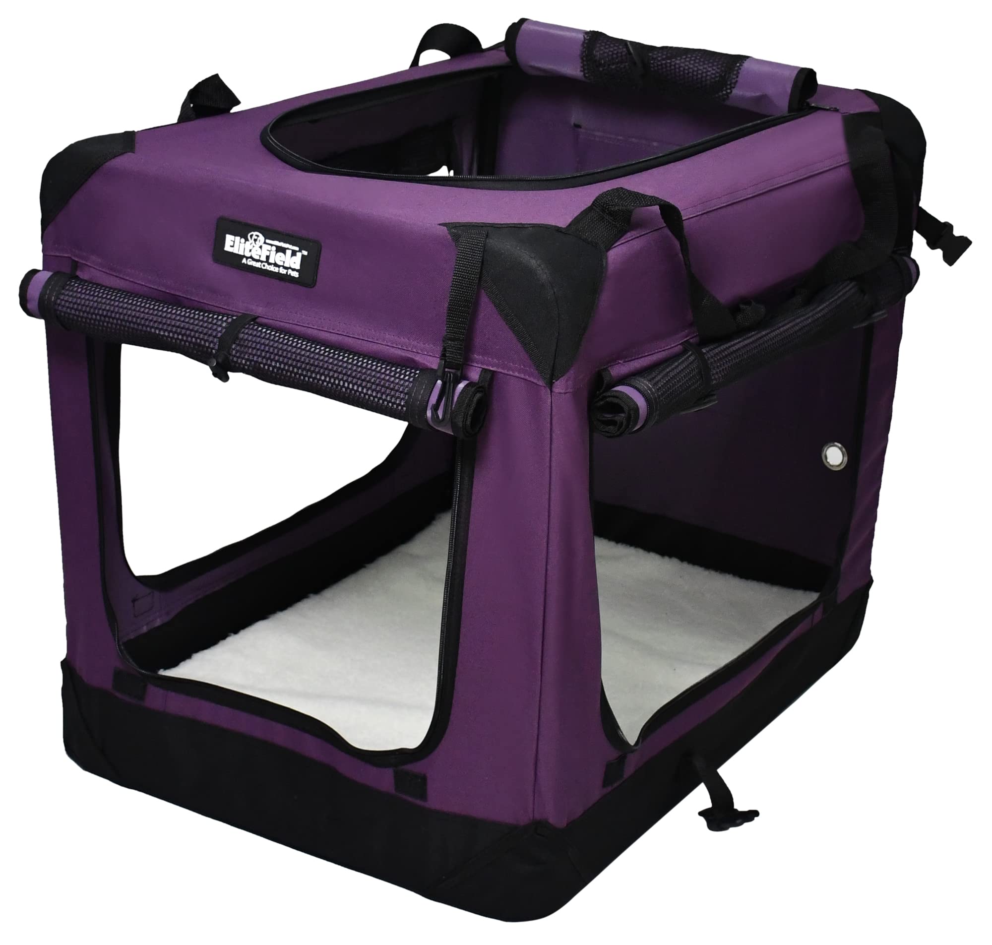 EliteField 4-Door Soft Dog Crate side doors enabling quick entry and monitoring