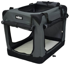 EliteField 4-Door Soft Dog Crate side view demonstrates portable design for travel.