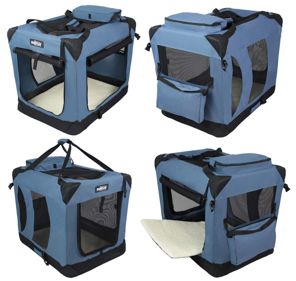 EliteField carrying bag and fleece bed included for travel comfort.