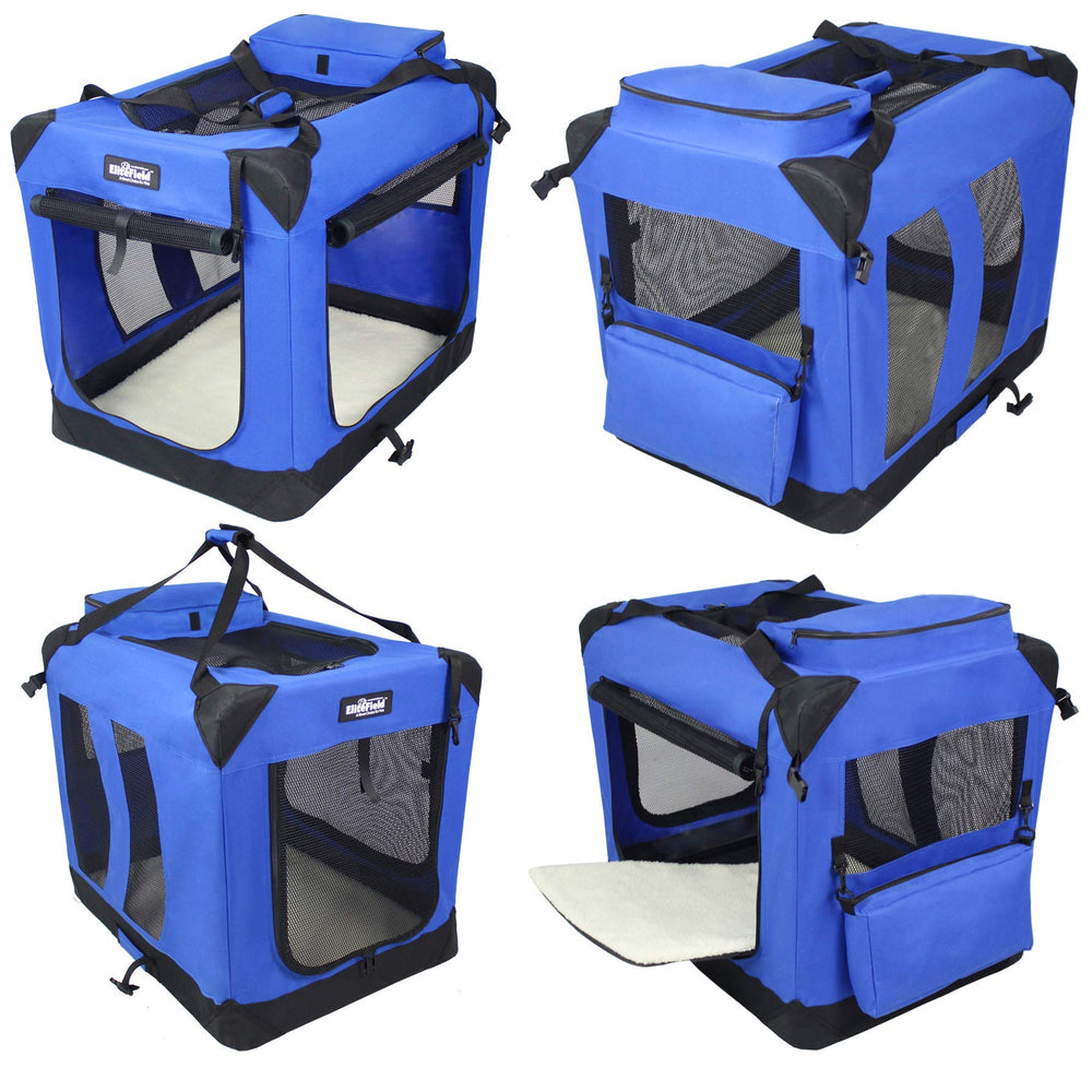 EliteField carrying bag and fleece bed ready for travel and cozy trips.
