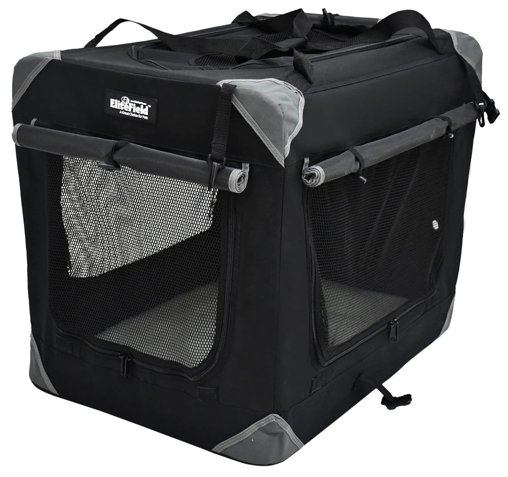 EliteField crate frame with steel tubing demonstrates sturdy, durable support.