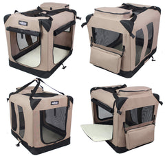 EliteField soft dog crate front door zipper lock adds security during travel.