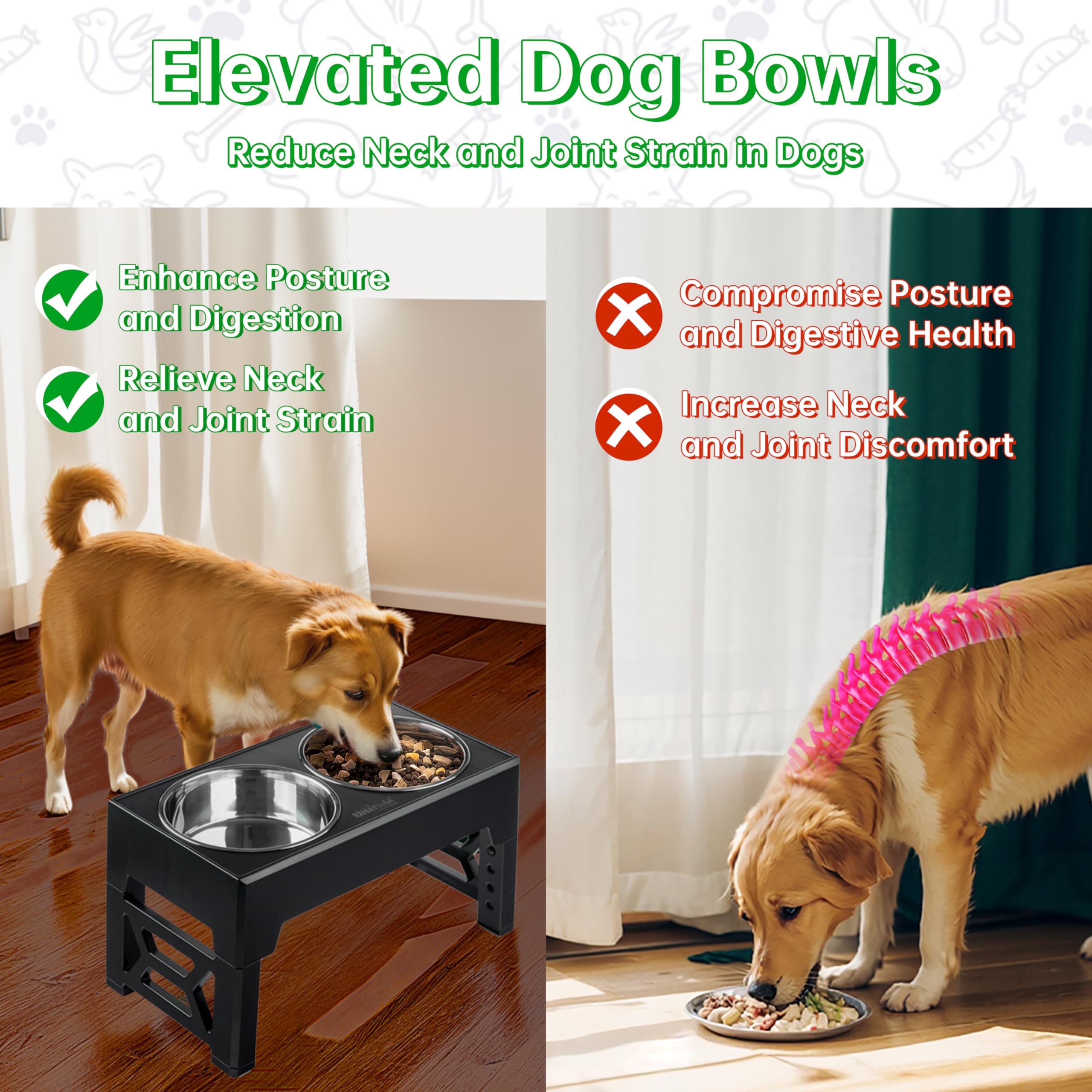 EliteField stainless steel bowls with 58 oz capacity and dishwasher-safe convenience.