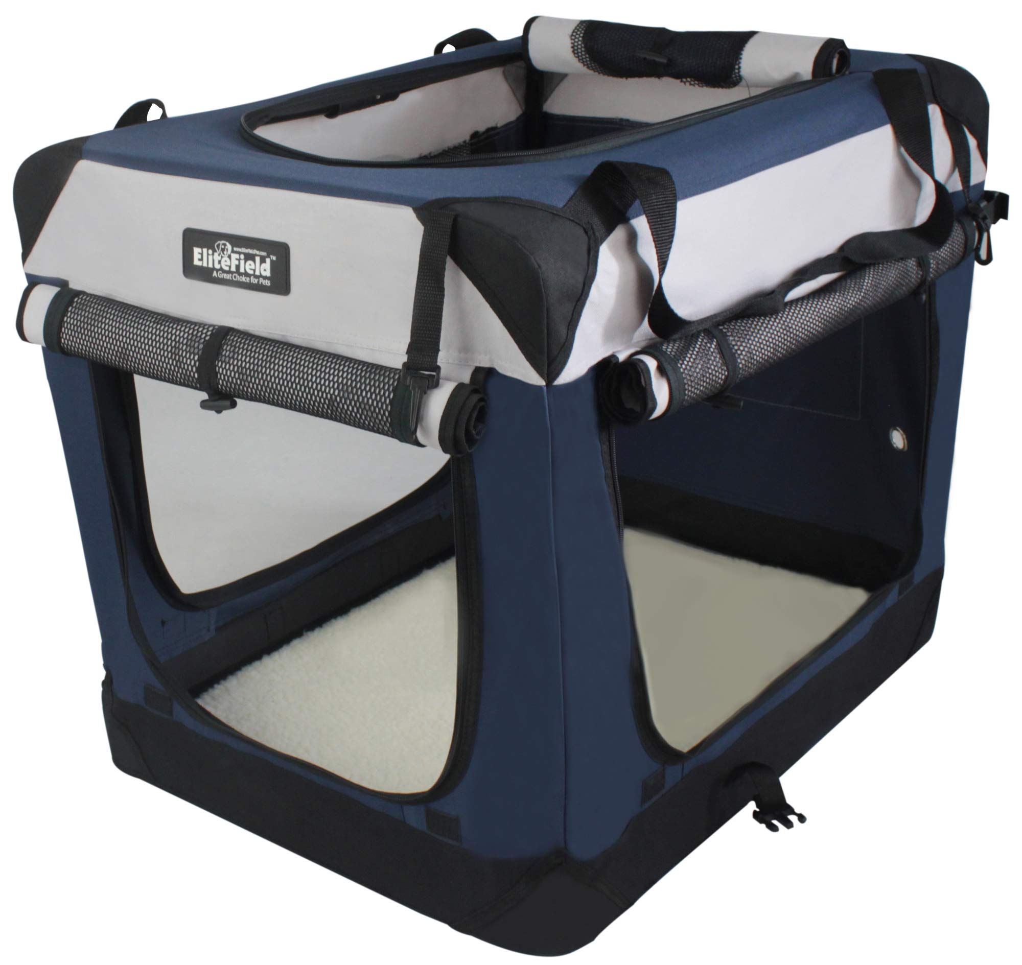 EliteField crate folded flat to 3 inches for compact storage and travel readiness.
