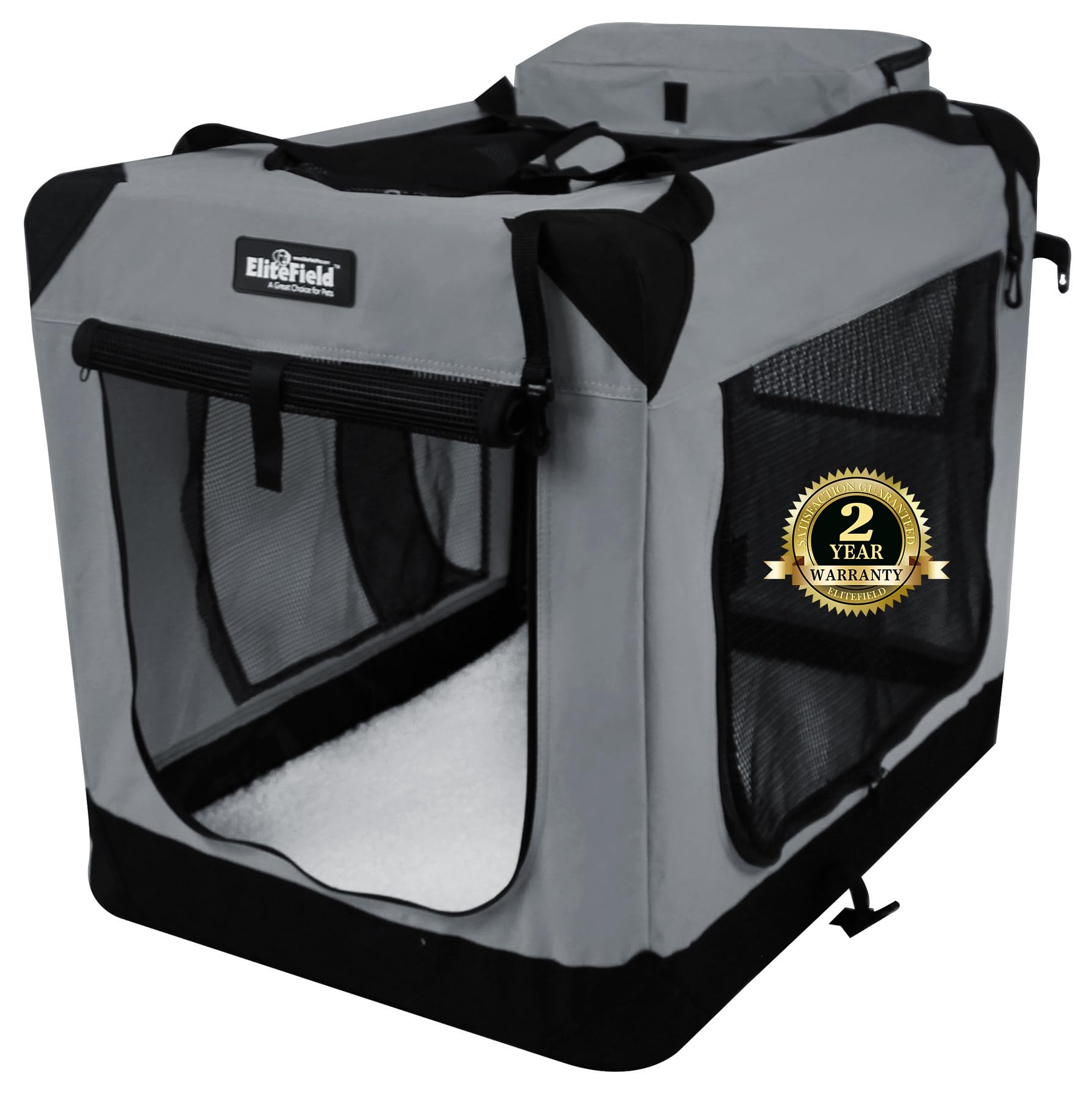 EliteField carrying bag with fleece bed for convenient travel.