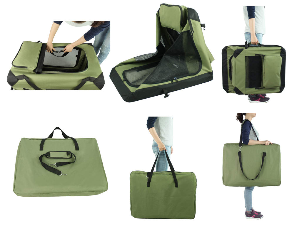 EliteField portable crate carrying bag and washable fleece bed simplify setup and cleanup.