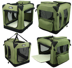 EliteField soft dog crate front door with zipper lock for secure travel and easy access.
