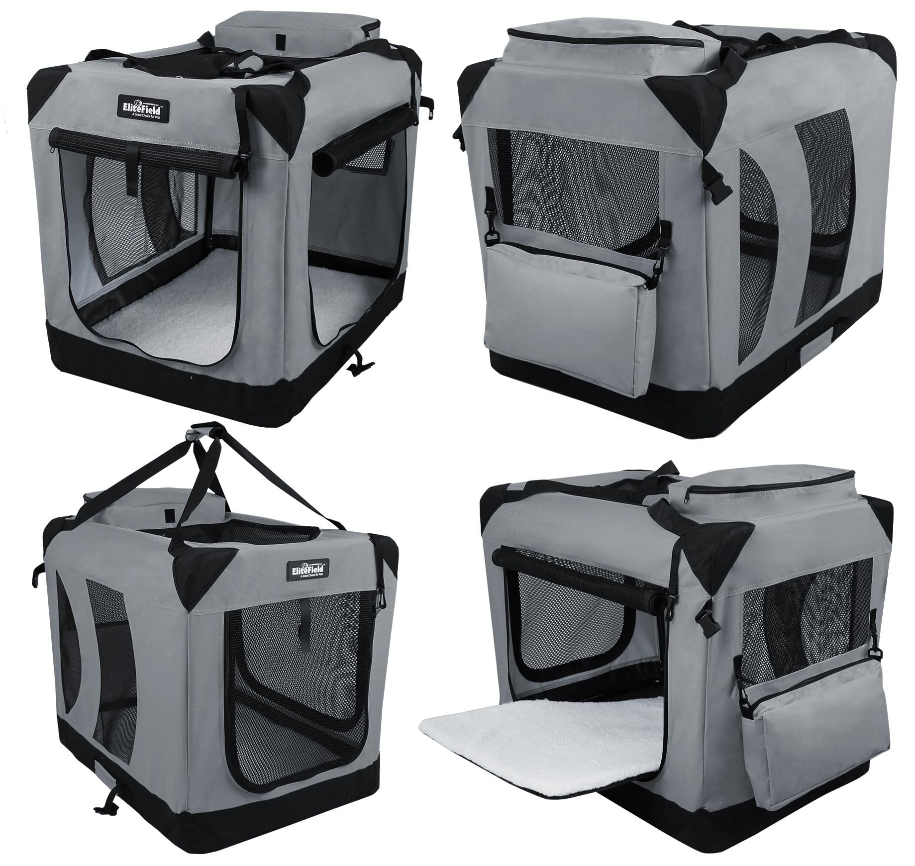 EliteField front zipper door secures access at home.